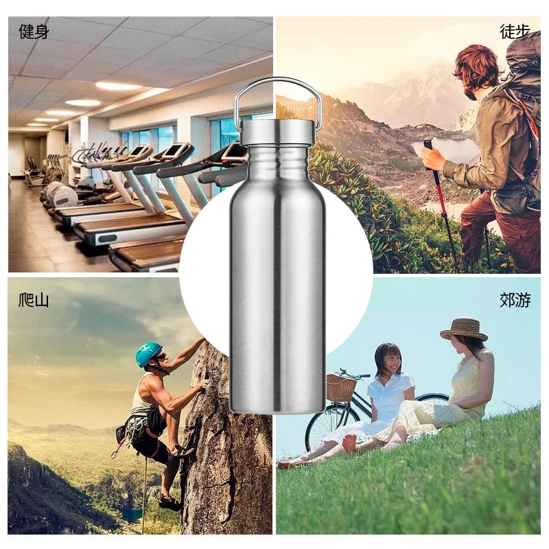 Bottiglia d'acqua in acciaio inox 500/750/1000 ml, grande capacità, bocca larga