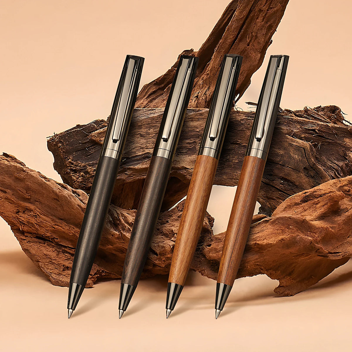 Premium Metal Ballpoint Pen with Wooden pen pole for Smooth Writing Experience and High-End Design-Black Ink-Office