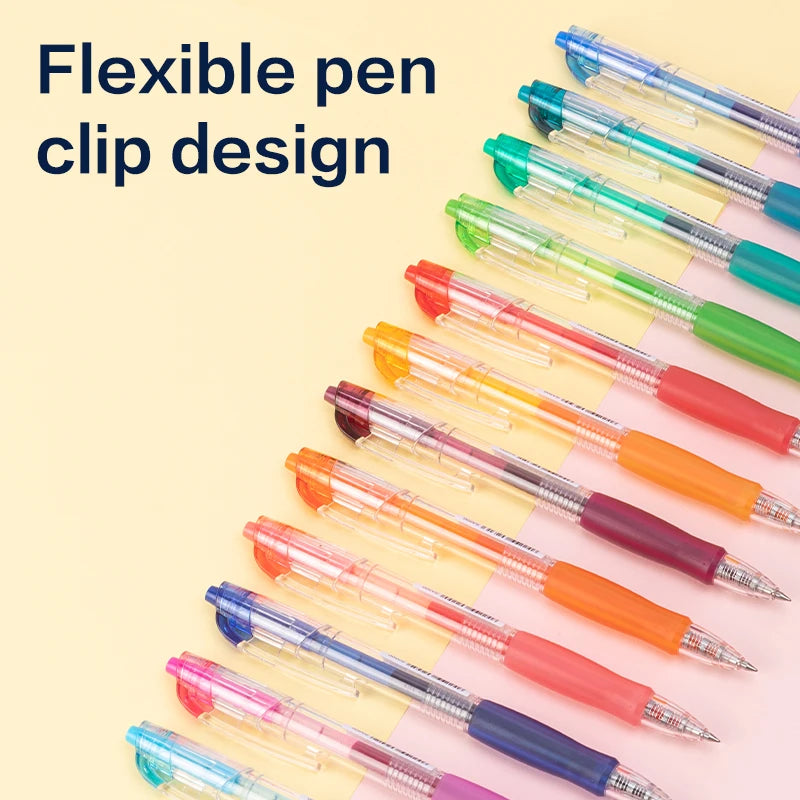 Set Penne Gel Deli 0.5mm da 6/12 Colori per Scuola e Ufficio