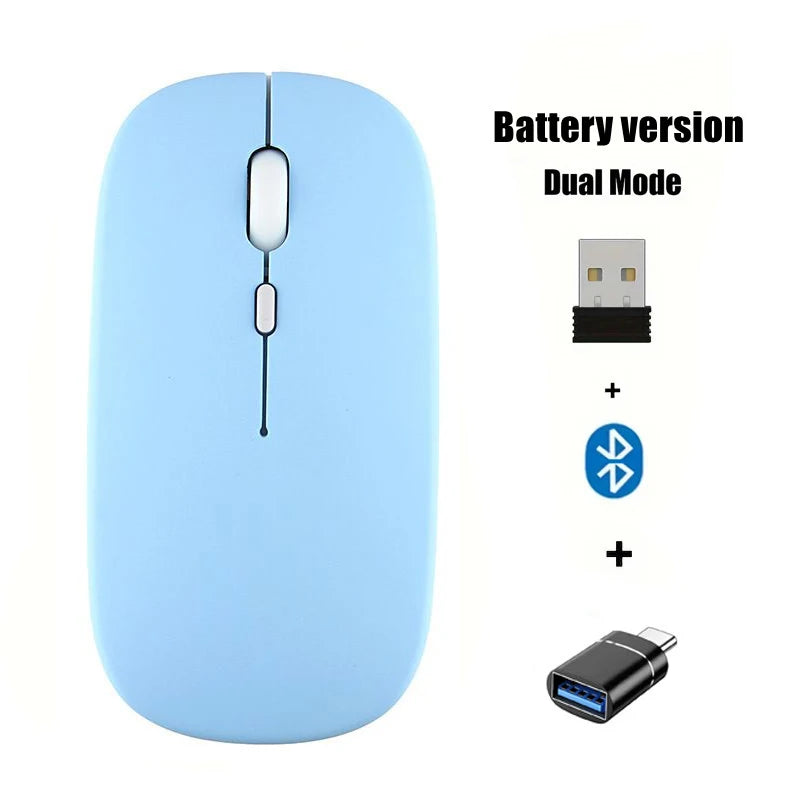 Mouse wireless 2.4 GHz e Bluetooth dual mode, mini ed ergonomico, 1600 DPI
