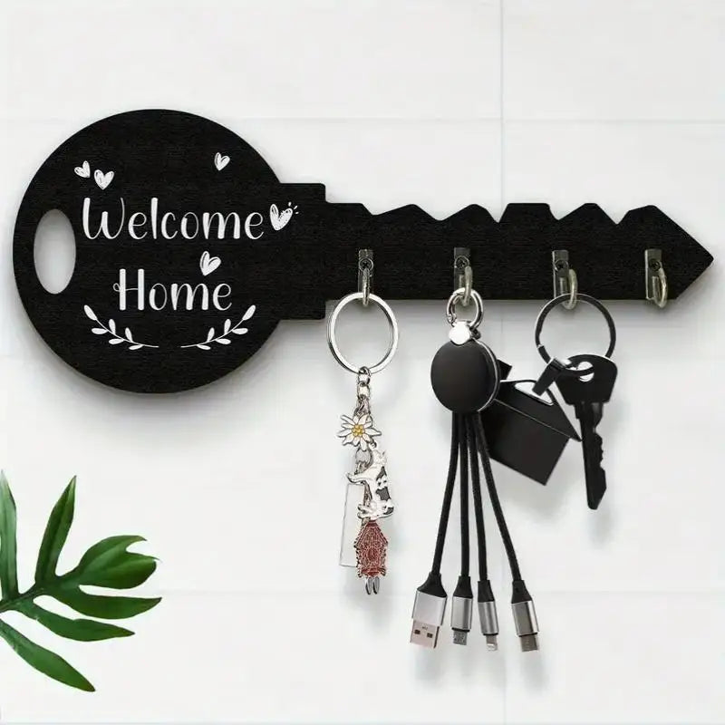 Portachiavi da Parete in Legno Stile Boho con Mensola Salvaspazio –…