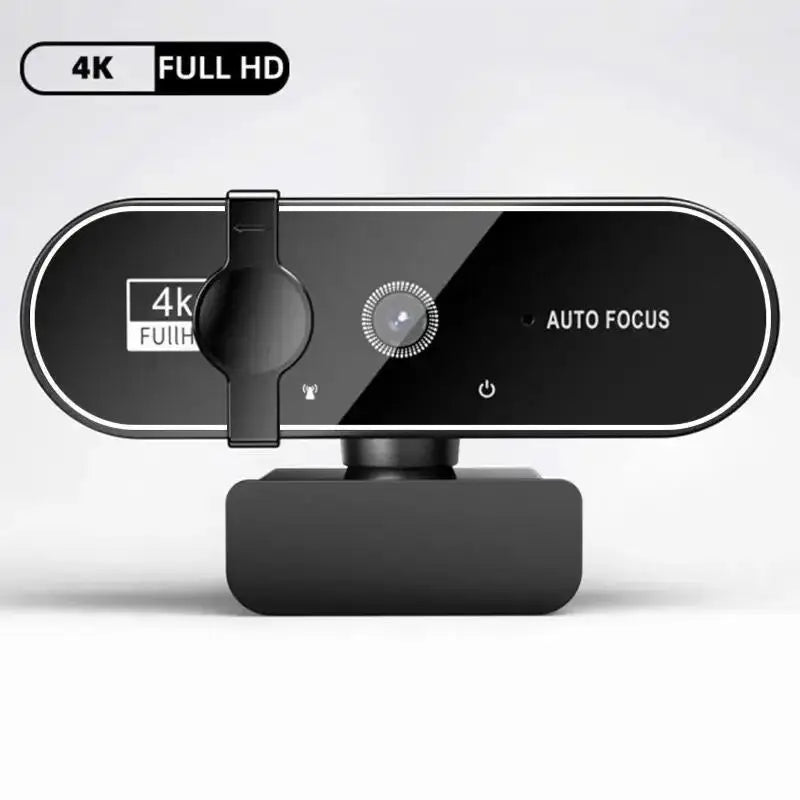 Webcam 4K Full HD con Autofocus, Luce Regolabile e Microfono Antirumore