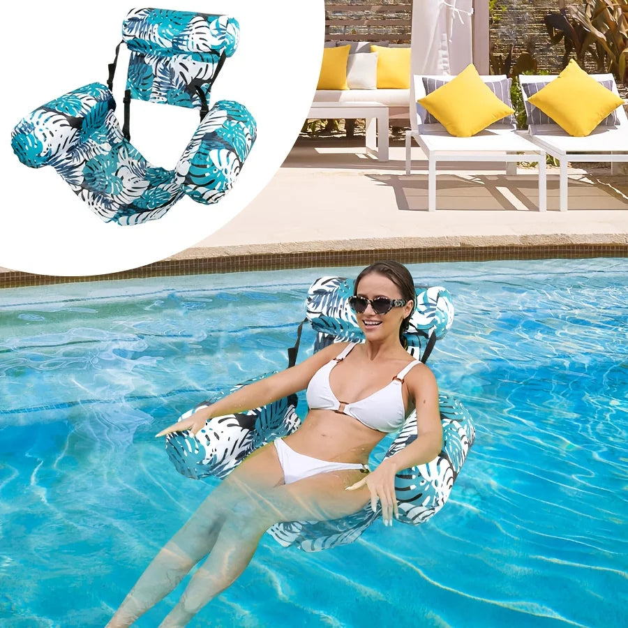 Poltrona gonfiabile da piscina pieghevole per adulti e bambini – verde