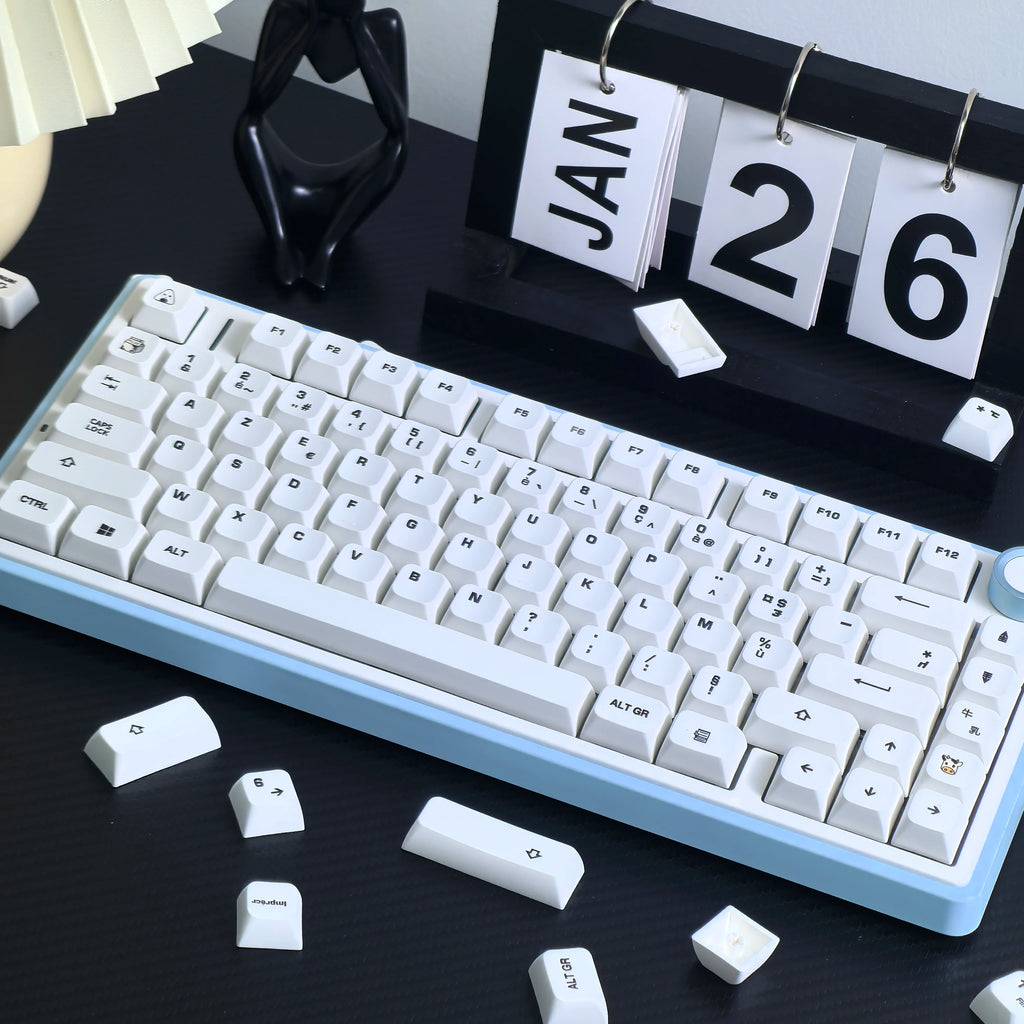 Keycaps meccaniche XDA PBT bianco tema mucca per switch MX