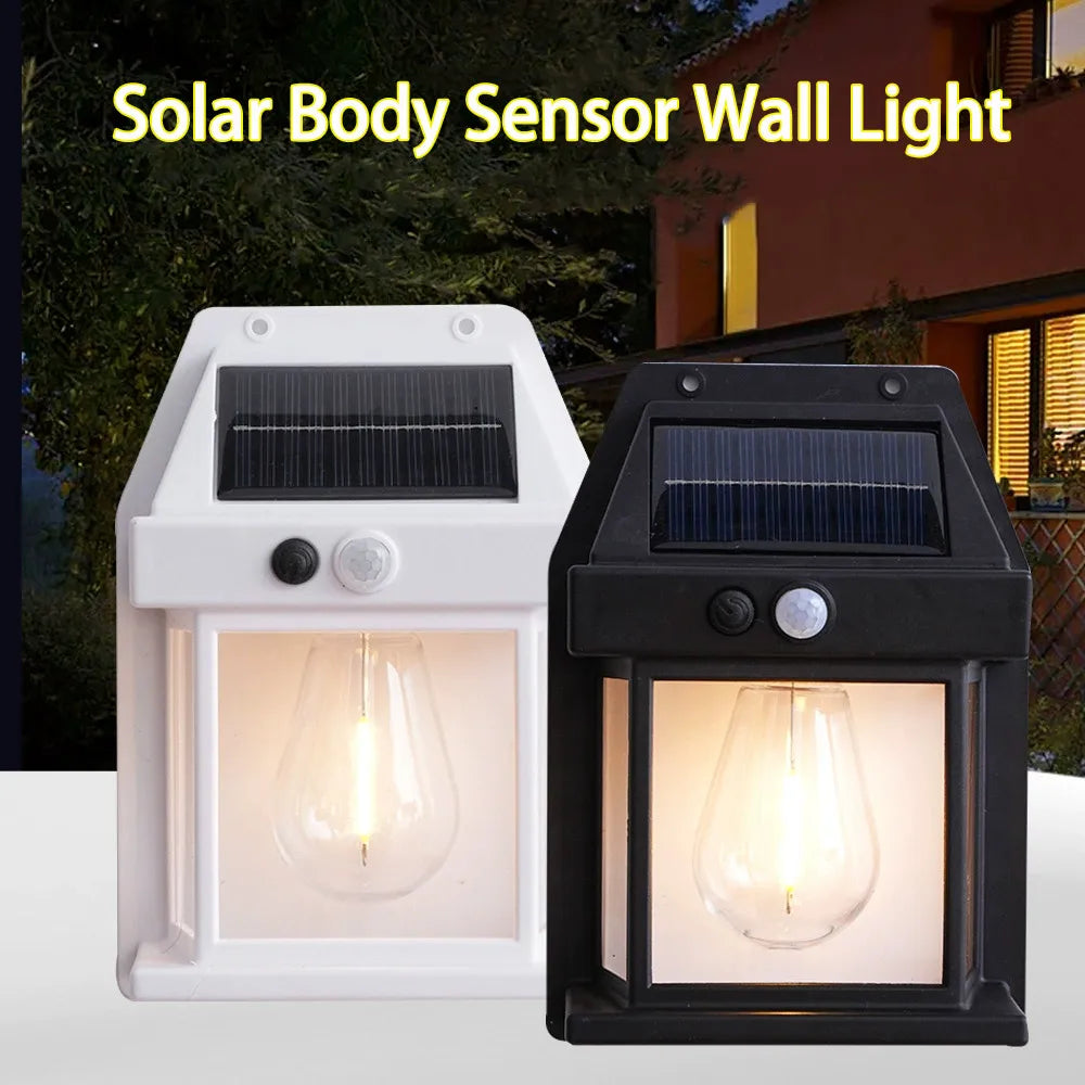 Lampada solare da parete con sensore movimento, 3 modalità, IP65, per giardino