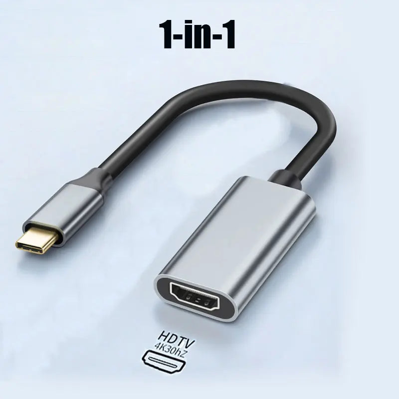 Hub USB‑C 5 porte: HDMI 4K 30 Hz, PD 87 W, USB 3.0 e USB 2.0 in metallo