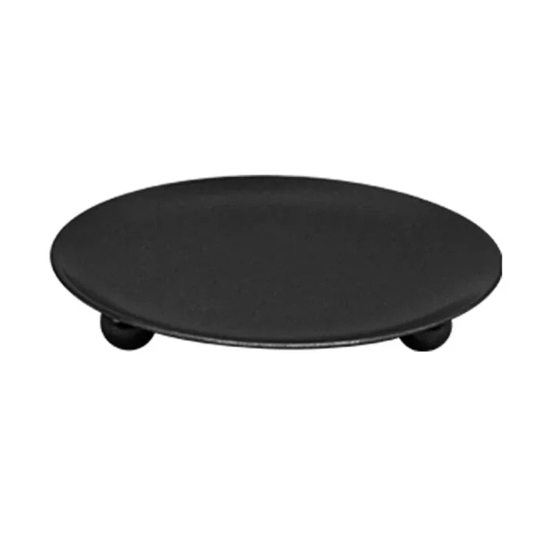Iron Black Gold Plated Candle Holders Tray Wedding Party Festival Banquet Decorative Candle Candelabra Pillar Cup Wax Chassis