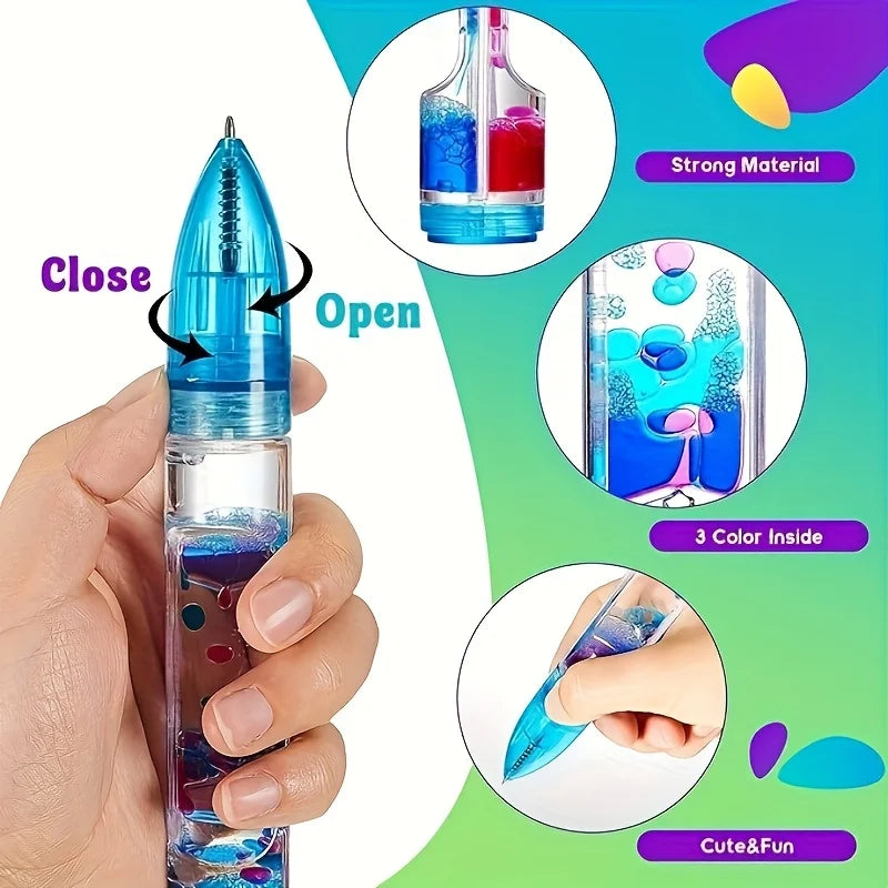 Penna a sfera retrattile Liquid Motion – 6 colori, scrittura fluida e…