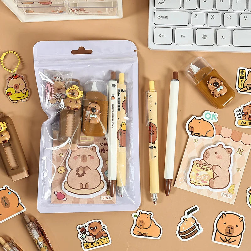 Set Cancelleria Kawaii Capybara – Kit Carino per Scuola e Regalo