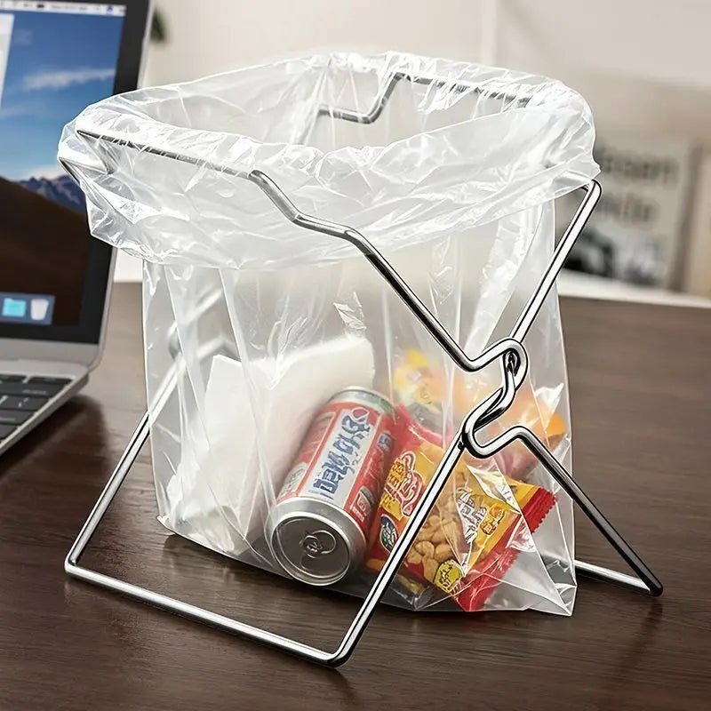 Supporto per Sacchetti della Spazzatura in Acciaio Inox Pieghevole per Cucina