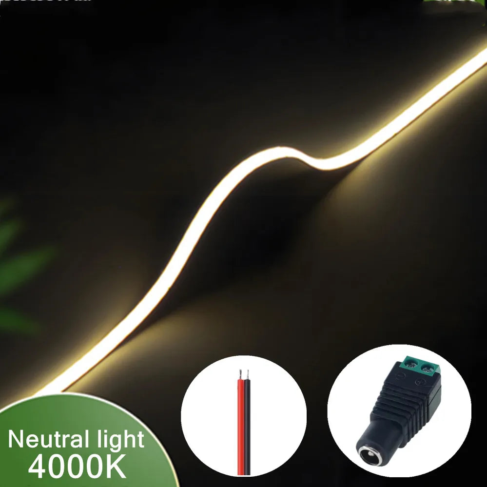 Striscia LED COB Ultra Sottile 12V 400 LED/m, Dimmabile, 3mm, Colori Multipli