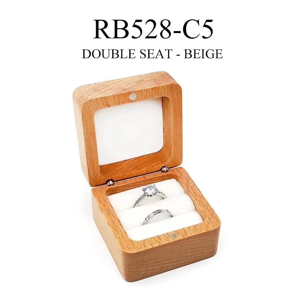 Boîte à bagues en bois de noyer pour demande en mariage, coffret à bijoux vide en bois pour boucles d'oreilles et bagues, boîte pour bague de fiançailles, boîte pour alliances, cadeau d'anniversaire