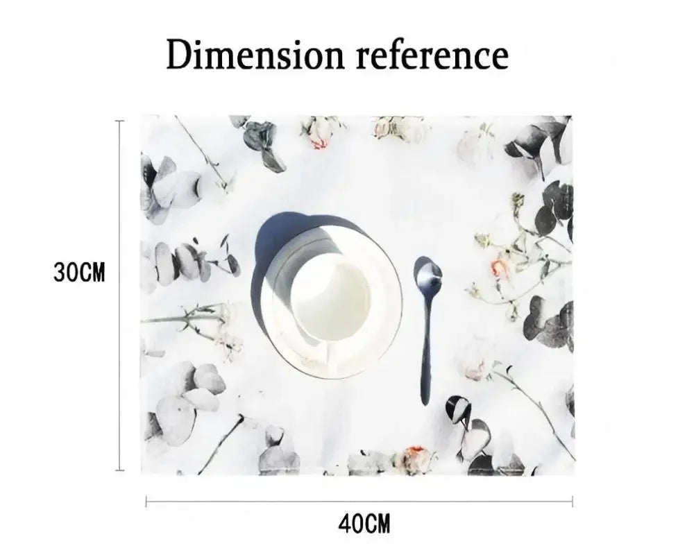Custom Print Linen Dining DIY Table Mats Kitchen Placemat 30X40cm Coasters Pads Bowl Cup Mat