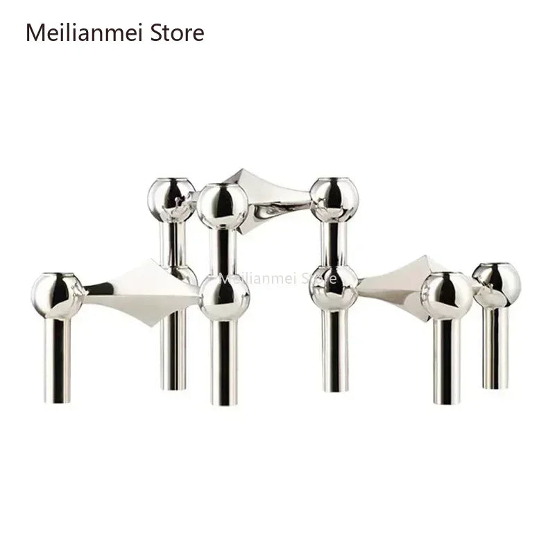 Molecular Structure Metal Candle Holder Nordic Gold Candlestick Centerpiece Living Room Decoration Gift Home Decore Candelabra