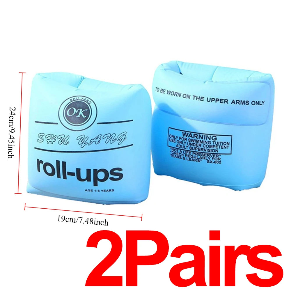 Adult Kids Universal Inflatable Armbands Arm Swimming Rings Double Air Bag Arm Float Rings Pool Floaters Swim Arm Rings
