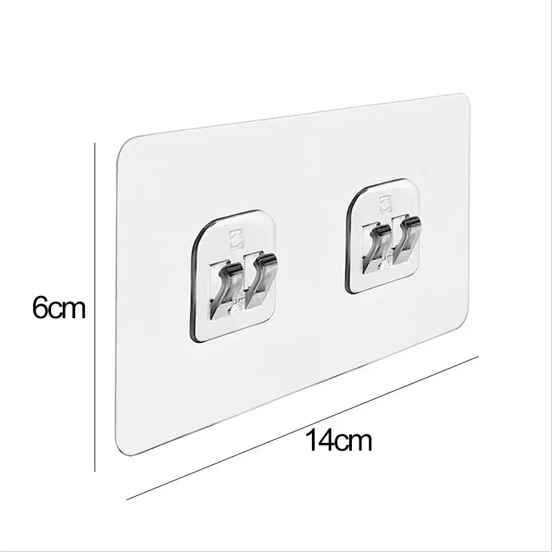 Ganci adesivi trasparenti per casa, set 10‑30‑50, impermeabili, capacità 2 kg