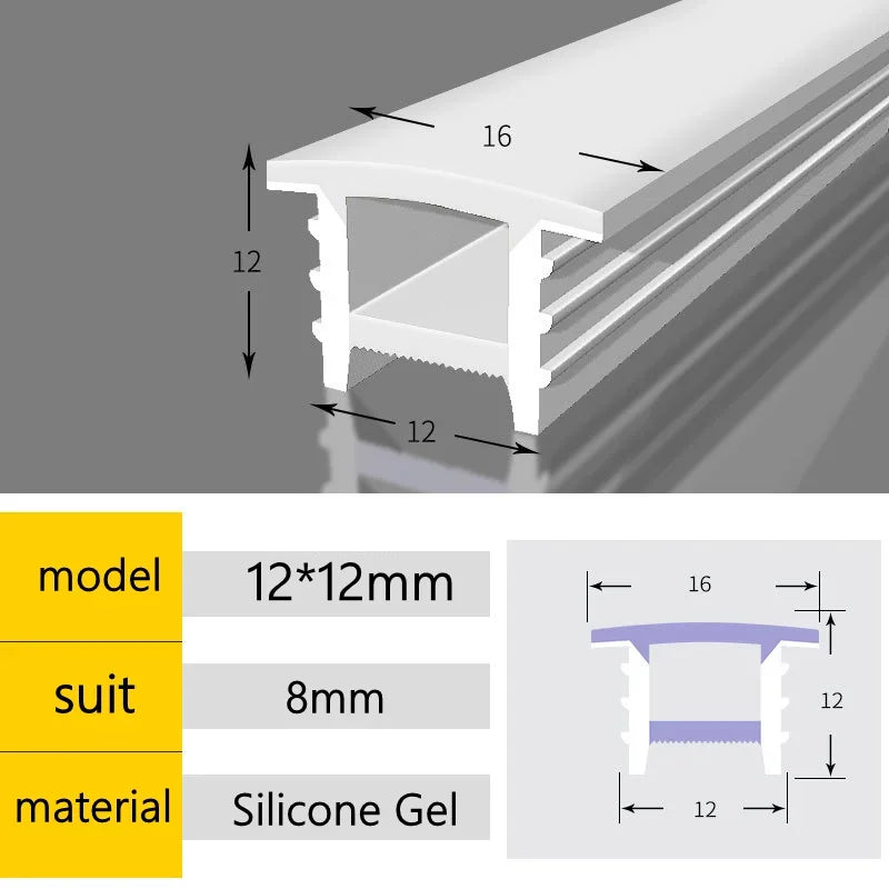 Tubo silicone bianco flessibile per LED neon, IP65, WS2811/WS2812B