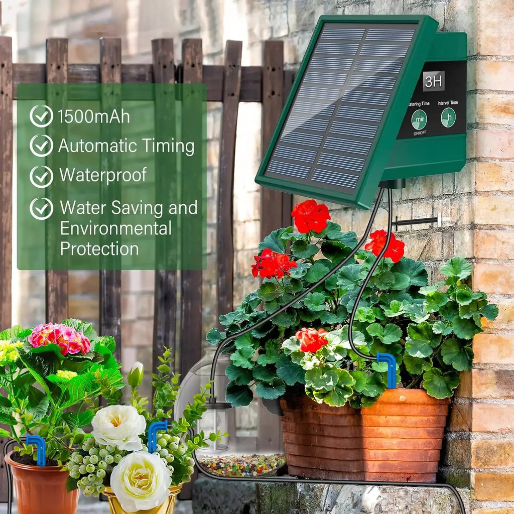Kit di irrigazione a goccia solare per balconi e giardini – sistema automatico