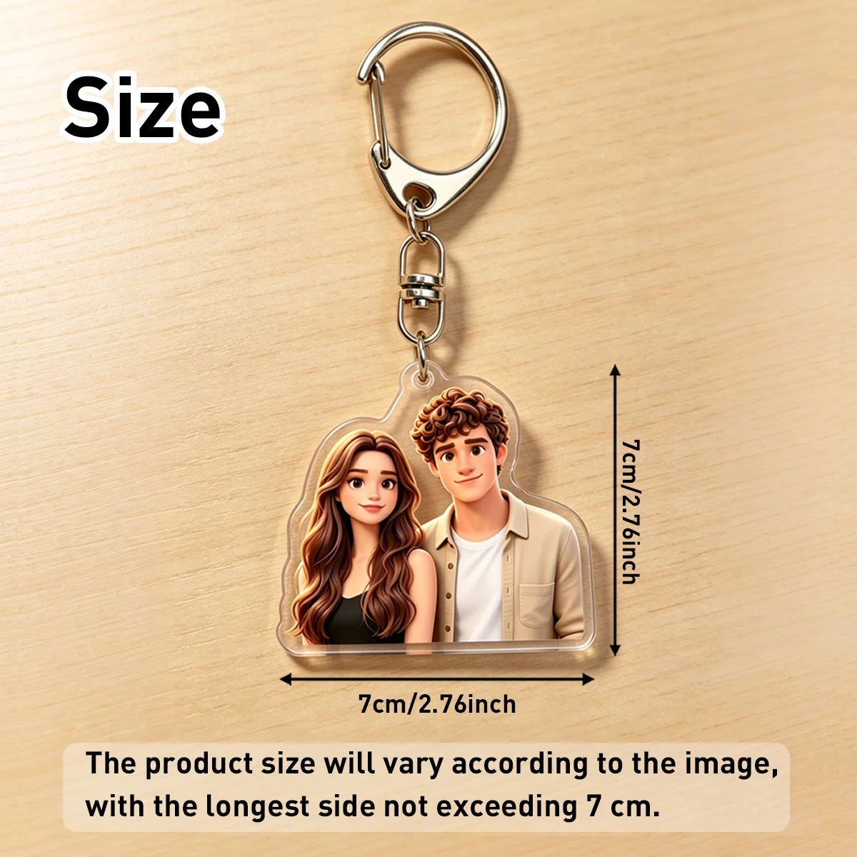 Personalized Acrylic Cartoon Keychain, Custom Photo Keychain, Women Backpack Key Chain, Customized Matching Keychains For Couple