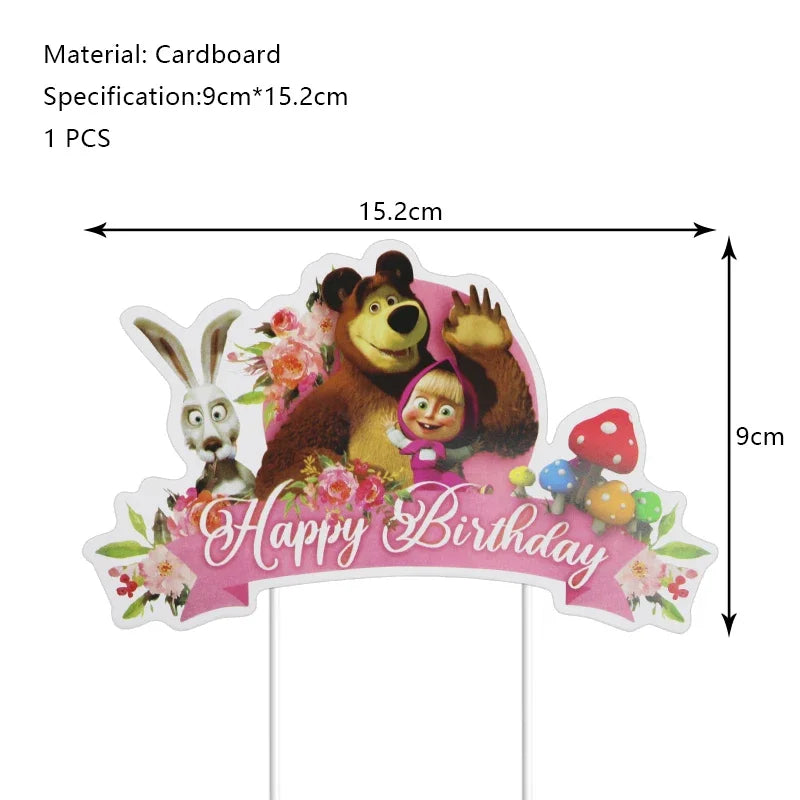 Decorazioni per festa di compleanno Masha e Orso – Palloncini cartoon, set 24…