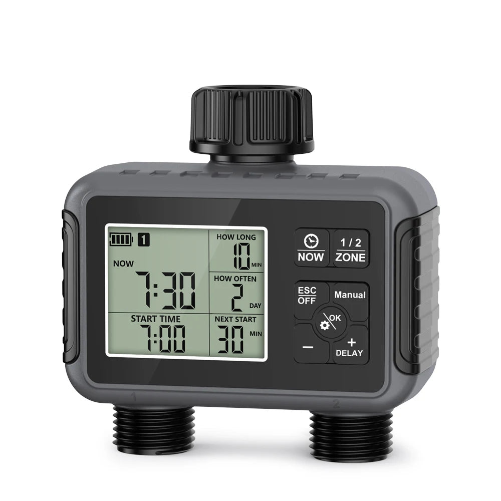 1/2/3-Outlets Automatic Water Timer Smart Irrigation Watering System Sprinkle Faucet Hose Programmer Timer for Garden Outdoor