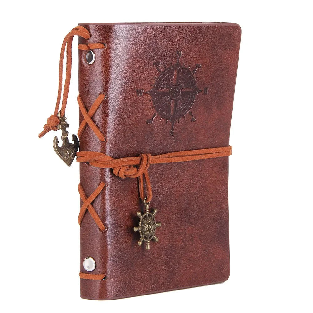 Retro Notebook Traveler Diary Leather Soft Cover Small Size 13x9cm Replaceable Kraft Paper Inner Notebooks & Notepads