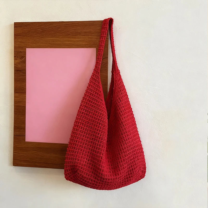 Borsa a tracolla in crochet stile boho – tote estiva in tessuto intrecciato
