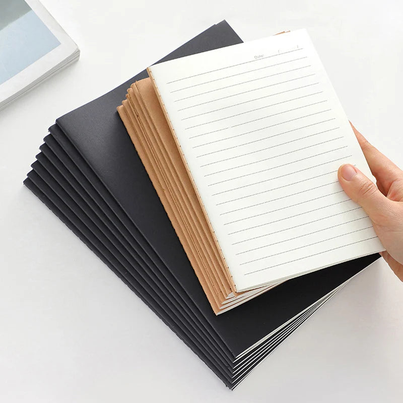 Set 5 quaderni A5, B5 e A4 con copertina kraft nera – 36 fogli