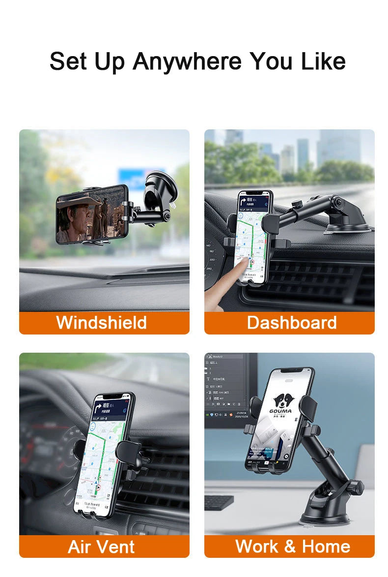 Supporto per cellulare da auto universale 360° per schermi 4‑7 pollici