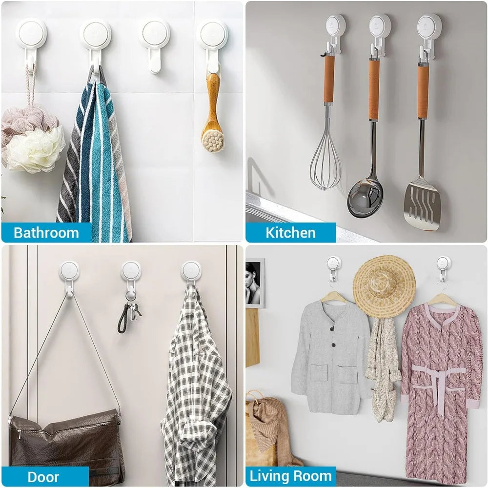 Suction Cup Hooks Powerful Vacuum Waterproof Suction Hook Hanger Bathroom Kitchen Towel Wall Hook Storage Holder Organization