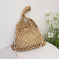 Summer Woven Bag for Women Handbags Handmade Knitted Beach Boho Shoulder Bag Large Tote Bag Hollow Out Shopping Bag