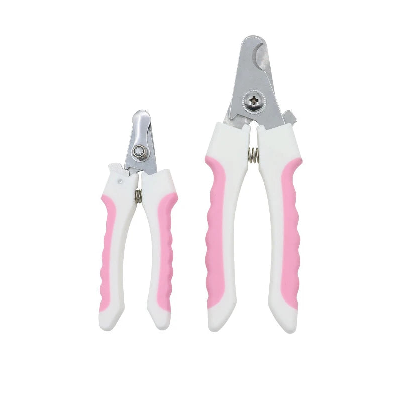 Tagliaunghie in acciaio inox con manico diritto per cani e gatti – set completo