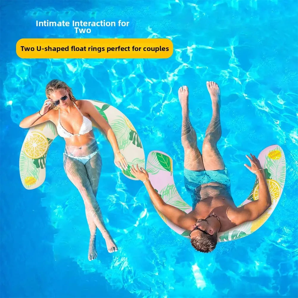 U Shaped Inflatable Swim Ring Pool Floatie Comfortable Neck & Back Support Floating Tube for Pool Beach Water Sports
