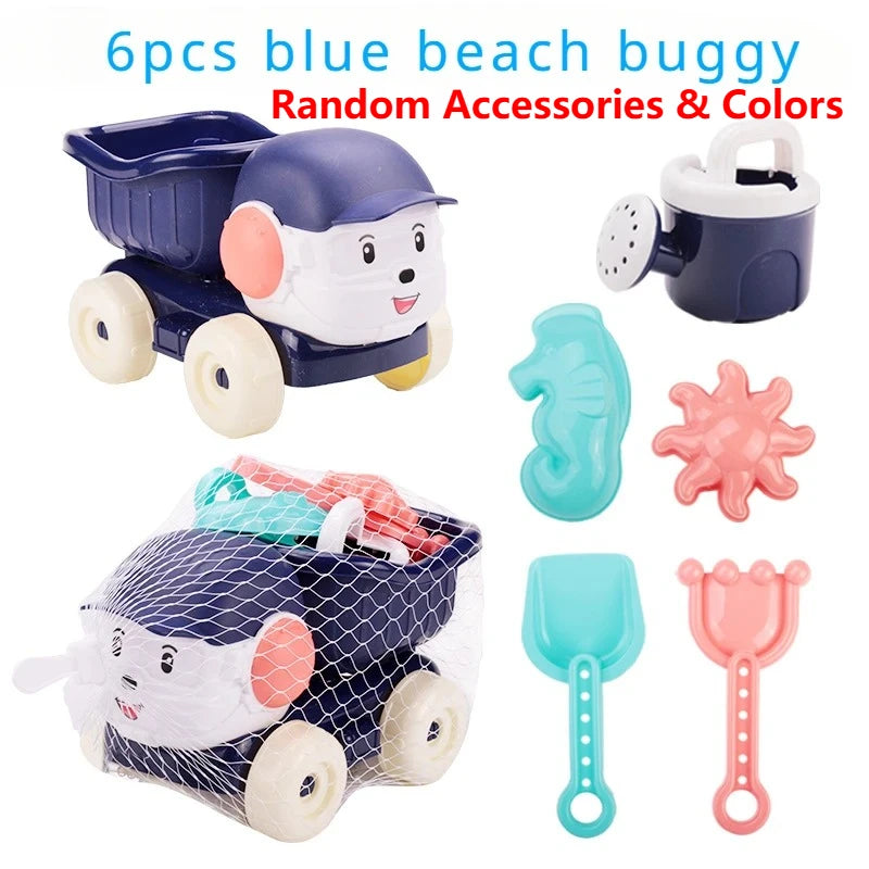 Set Spiaggia per Bambini: Ruota, Secchiello, Scooter, Paletta, Rastrello, Barca