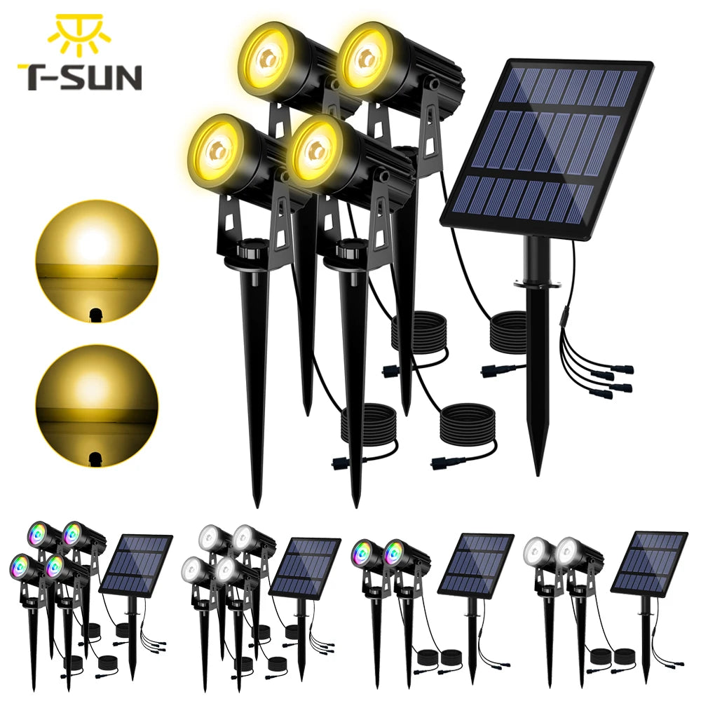 Lampada da Giardino Solare LED 3000K/6000K/RGB, IP65, 5 m, Dimmabile