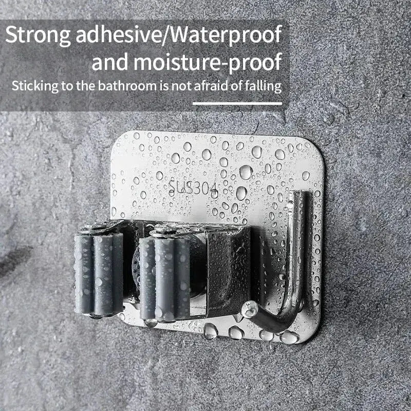 Gancio adesivo multiuso per mop e scope – supporto da parete in acciaio inox e…