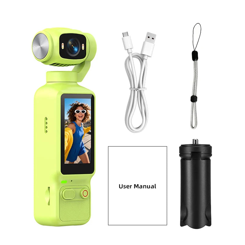 Action Camera 4K Rotante 180° con Schermo 1.97" e Batteria 1800mAh