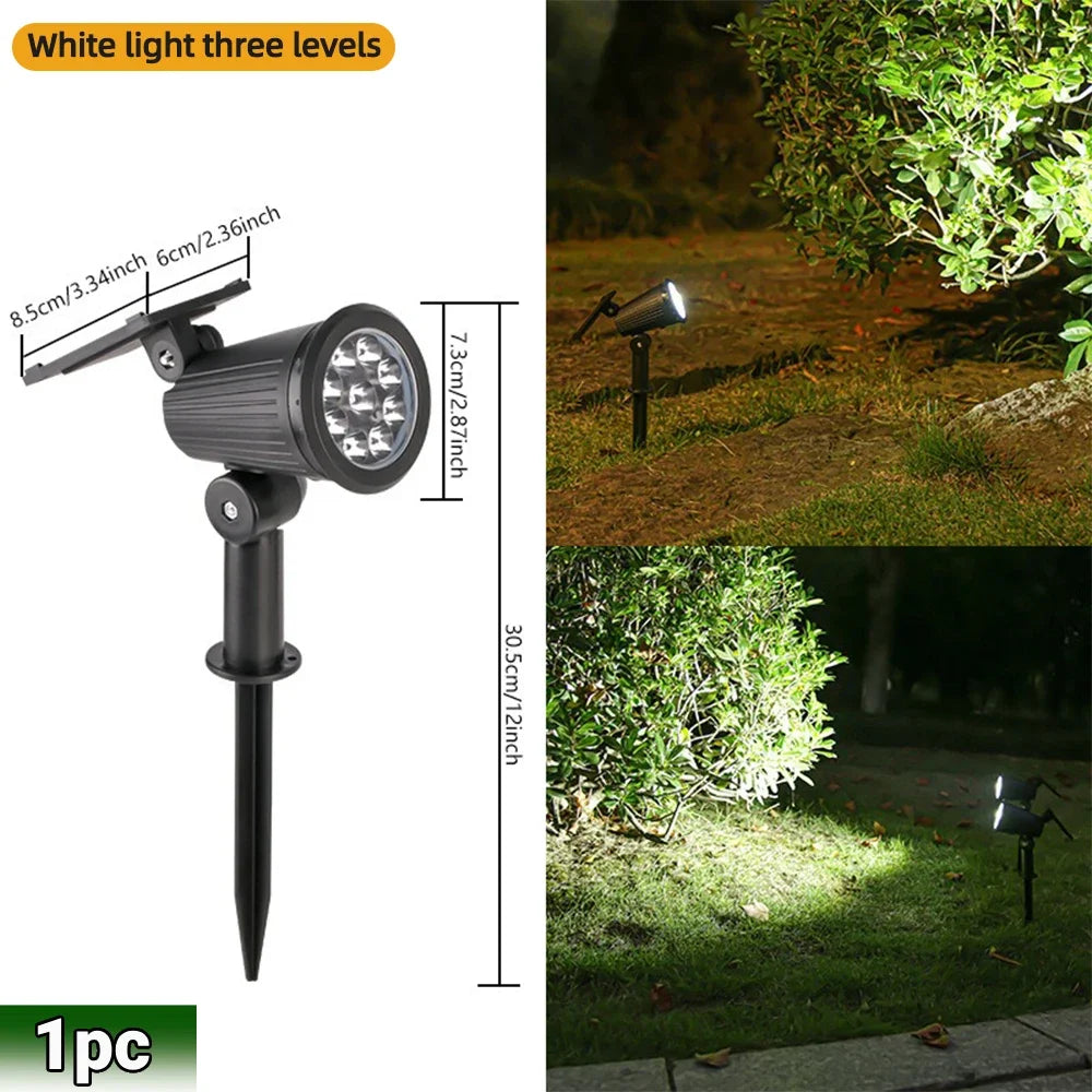 Fari solari LED RGB 9 LED IP65 impermeabili, regolabili per giardino