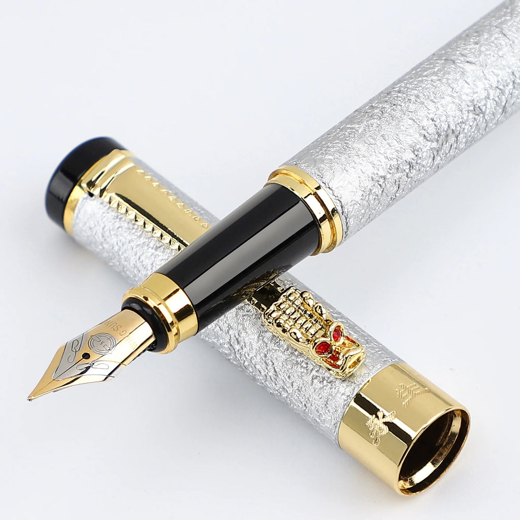 metal fountain pen with iridium 0.5mm tip – suitable for office, school, daily writing