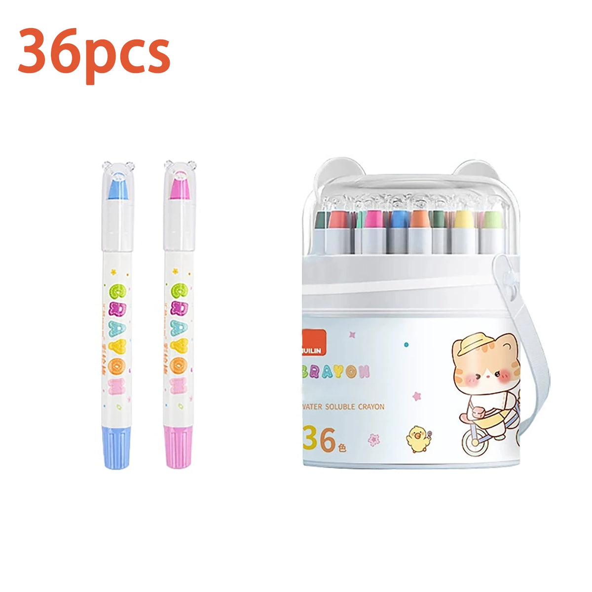 Crayons Gel Pastello 48 colori, morbidi, lavabili e impugnatura ergonomica