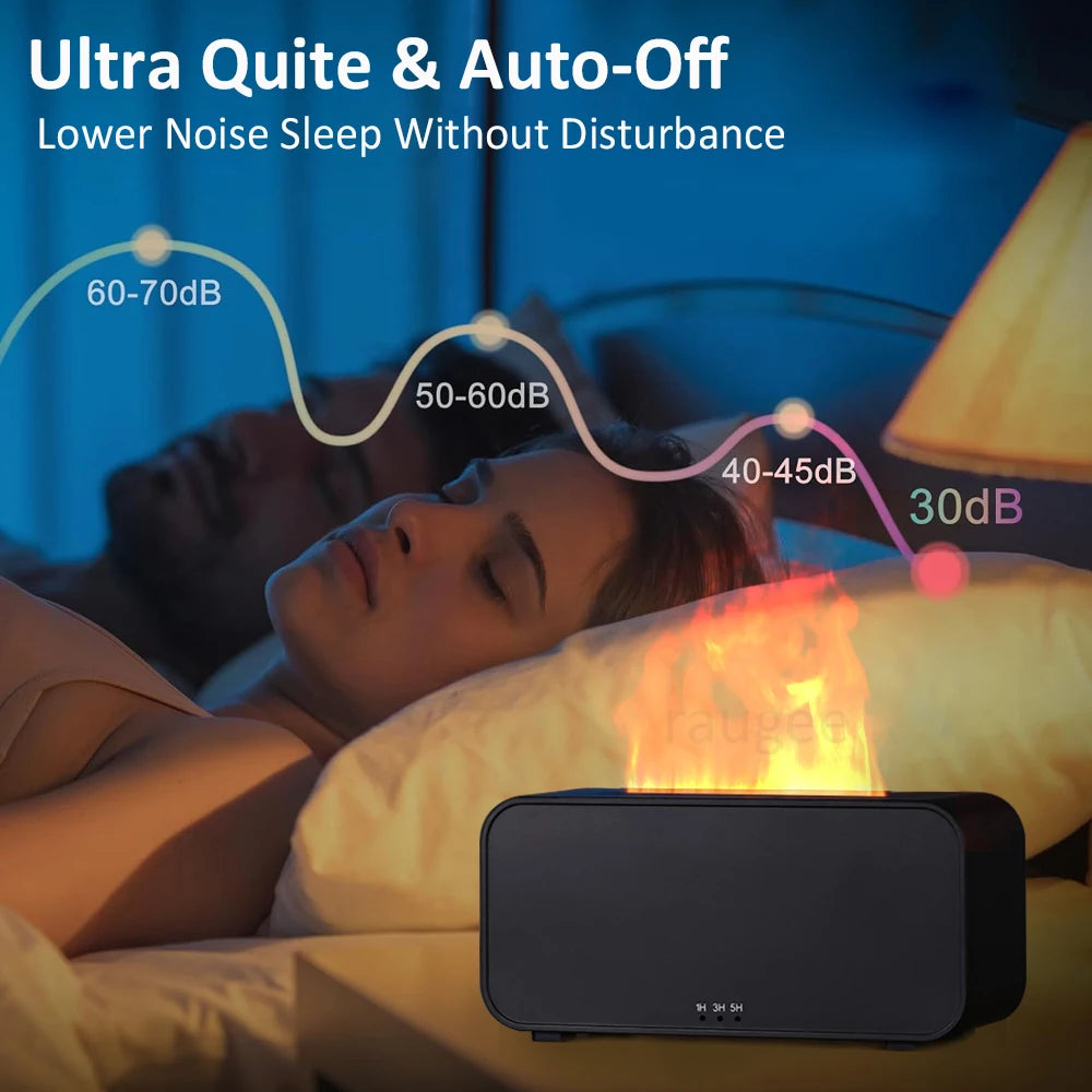 Diffusore Umidificatore Aroma a Fiamma con Luce LED e Timer – Mini 120 ml