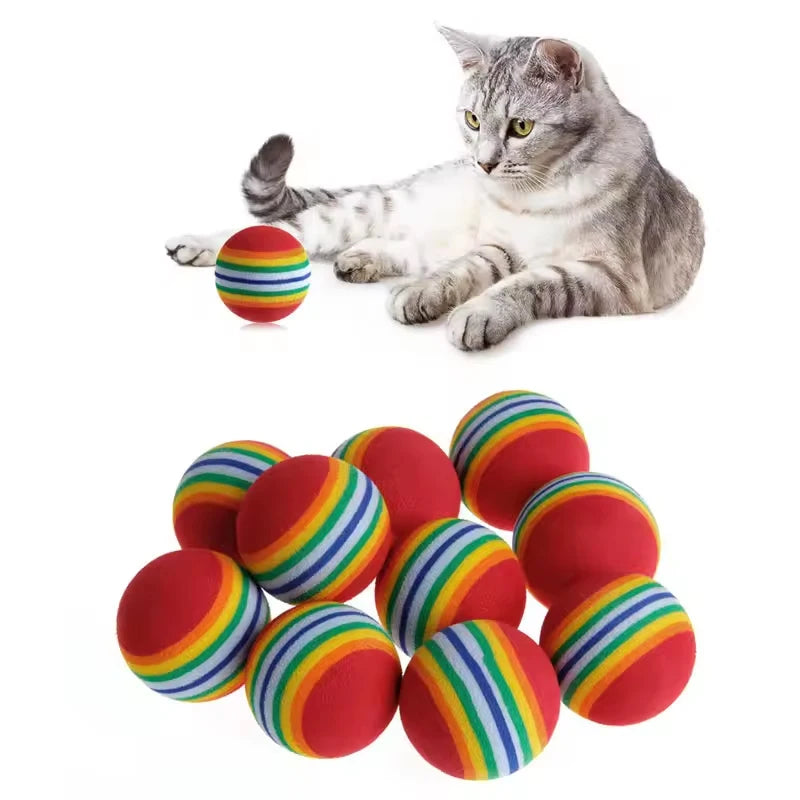 Palline EVA arcobaleno per cani e gatti – Set da 5, 10 o 30 pezzi