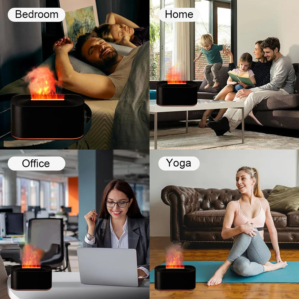 Diffusore aromaterapico con fiamma arcobaleno, luce LED e umidificazione…