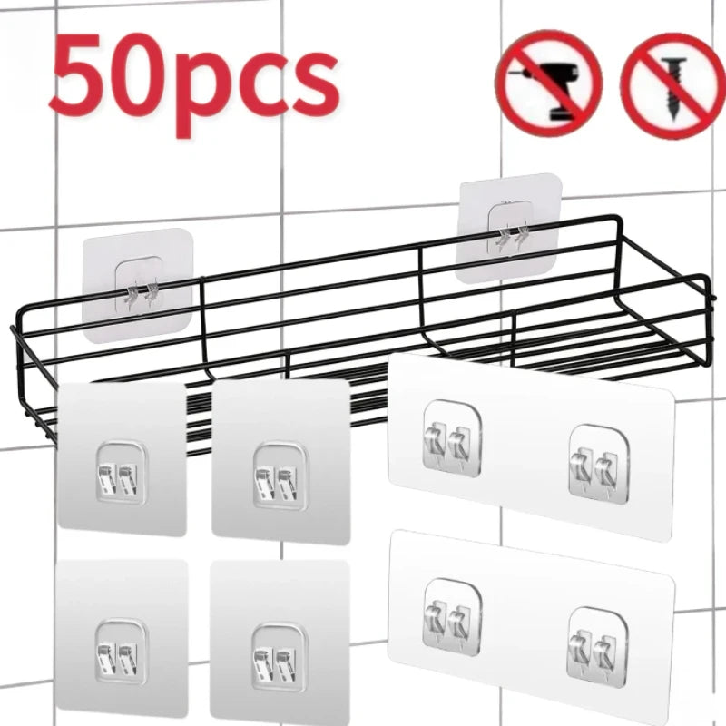 Ganci adesivi trasparenti per cucina e bagno – capacità 2 kg, senza fori